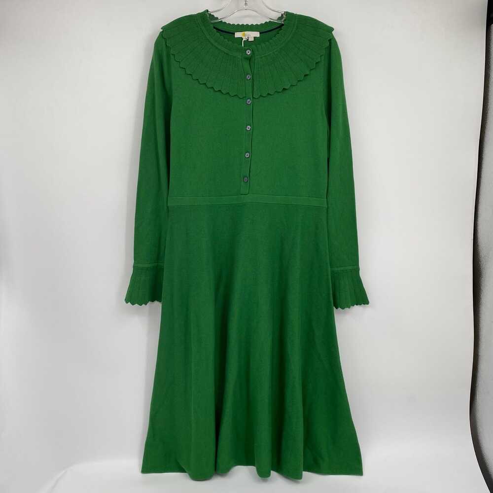 Boden Green Collared Knit Sweater Midi Dress | Women’s Size 12